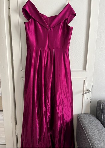 Mor Drapeli Uzun Abiye Elbise - Görsel 3