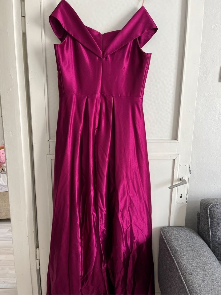 Mor Drapeli Uzun Abiye Elbise - Görsel 3