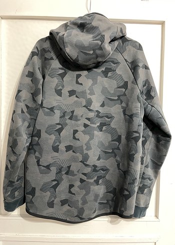 Nike Kapüşonlu Gri Kamuflaj Fermuarlı Sweatshirt - Görsel 3