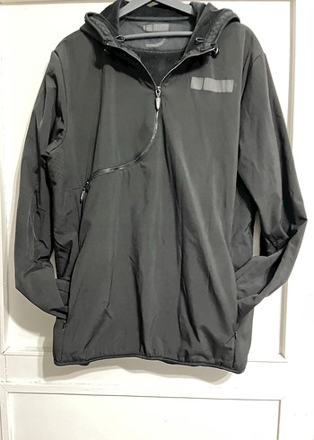 Fermuarlı Yüksek Yakalı Siyah Yağmurluk - Görsel 5