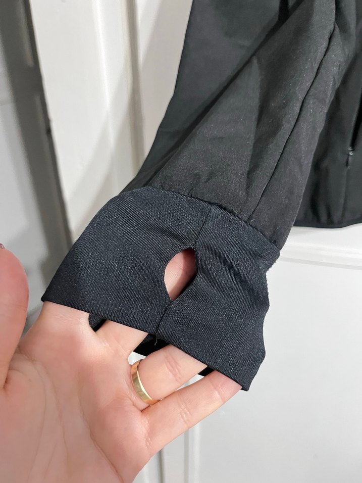 Fermuarlı Yüksek Yakalı Siyah Yağmurluk - Görsel 2