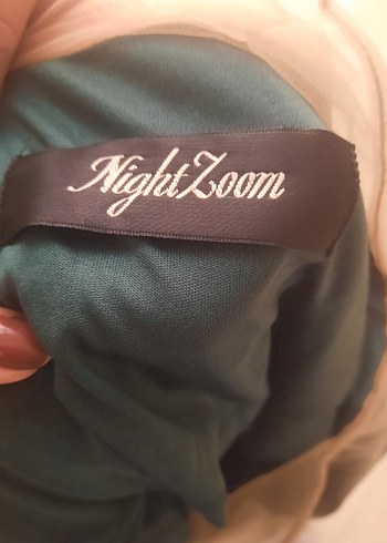 Kısa Kollu zümrüt yeşili Midi kadife Elbise - Görsel 3