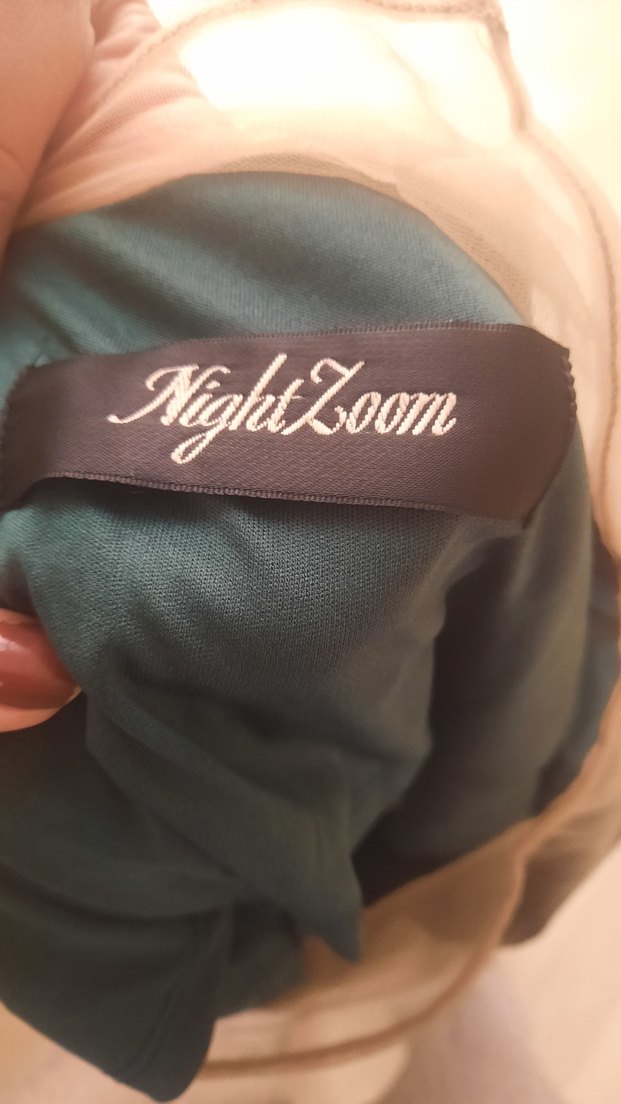 Kısa Kollu zümrüt yeşili Midi kadife Elbise - Görsel 3