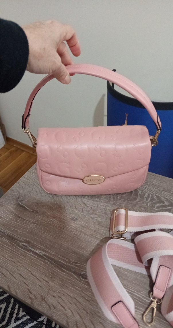 Guess Pembe Deri Kadın Omuz Çantası - Görsel 3
