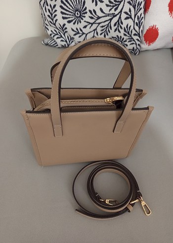 Bej Deri Kadın El Çantası - Görsel 2