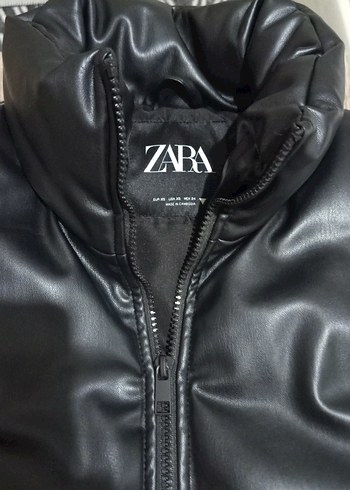 Siyah Deri Fermuarlı Yüksek Yaka Kadın Yelek - Görsel 2