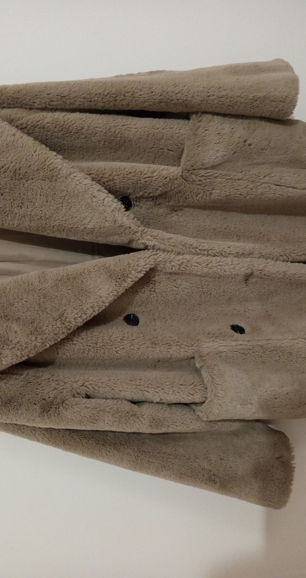 Vizon Peluş Kadın Midi Kaban - Görsel 4