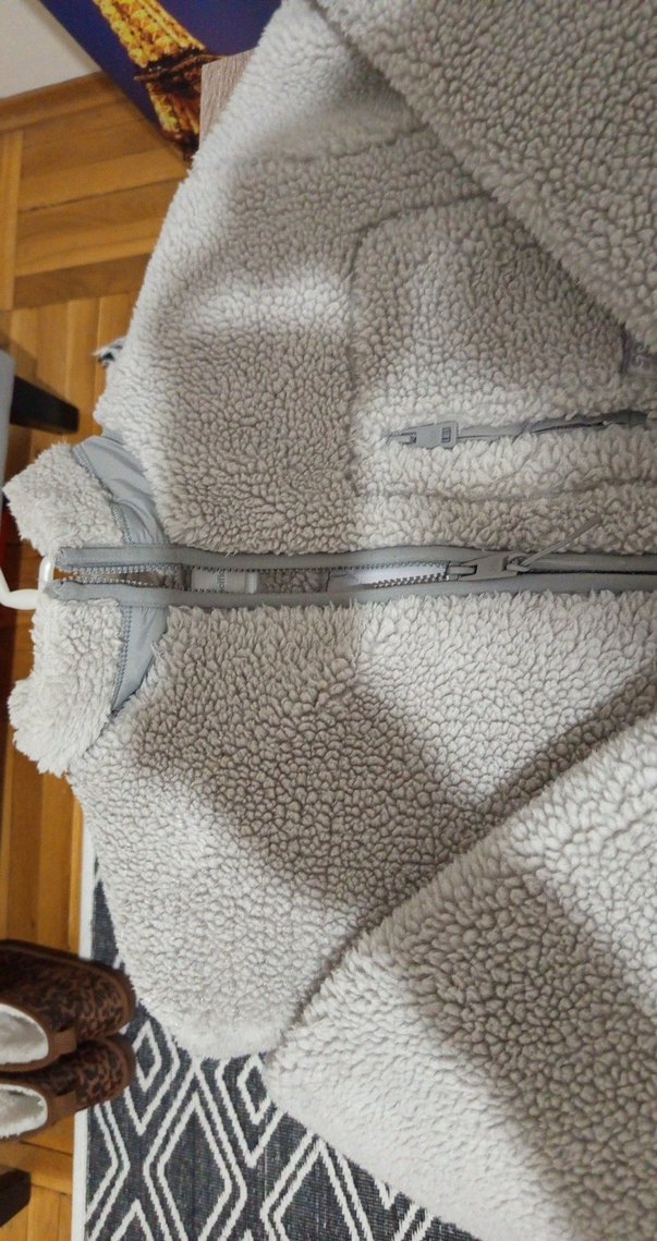 Gri Kadın Fermuarlı Mini Polar mont - Görsel 5