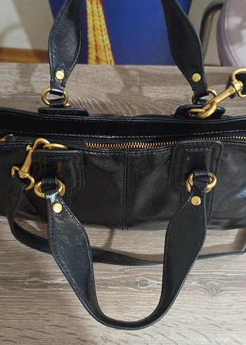 Siyah Deri Tokalı Kadın Çanta - Görsel 2