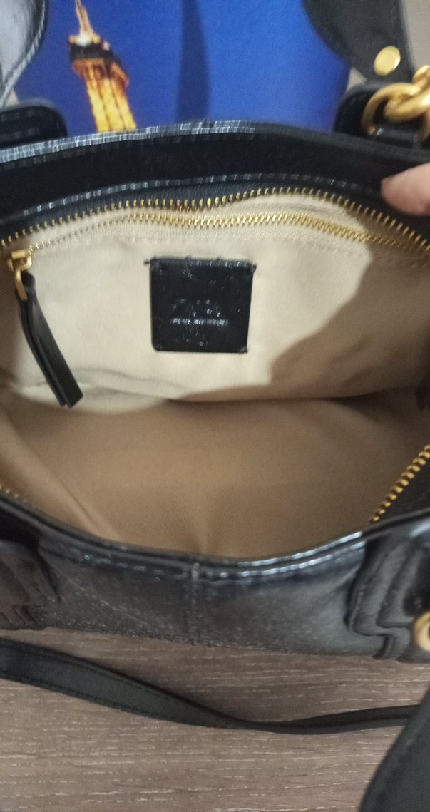 Siyah Deri Tokalı Kadın Çanta - Görsel 3