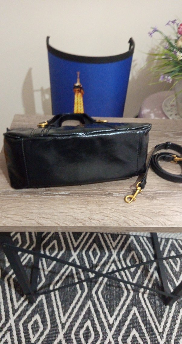 Siyah Deri Tokalı Kadın Çanta - Görsel 5