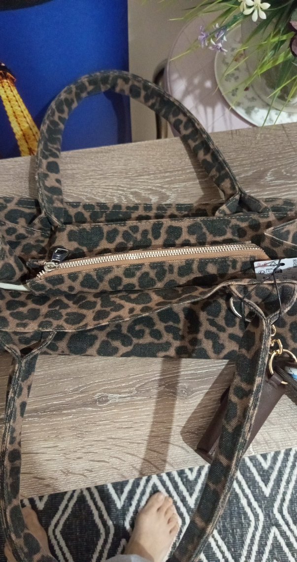 Kahverengi Leopar Desenli  Bohem Çanta - Görsel 5