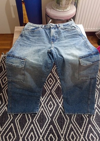 Kadın wide leg Mavi kargo Jean - Görsel 3