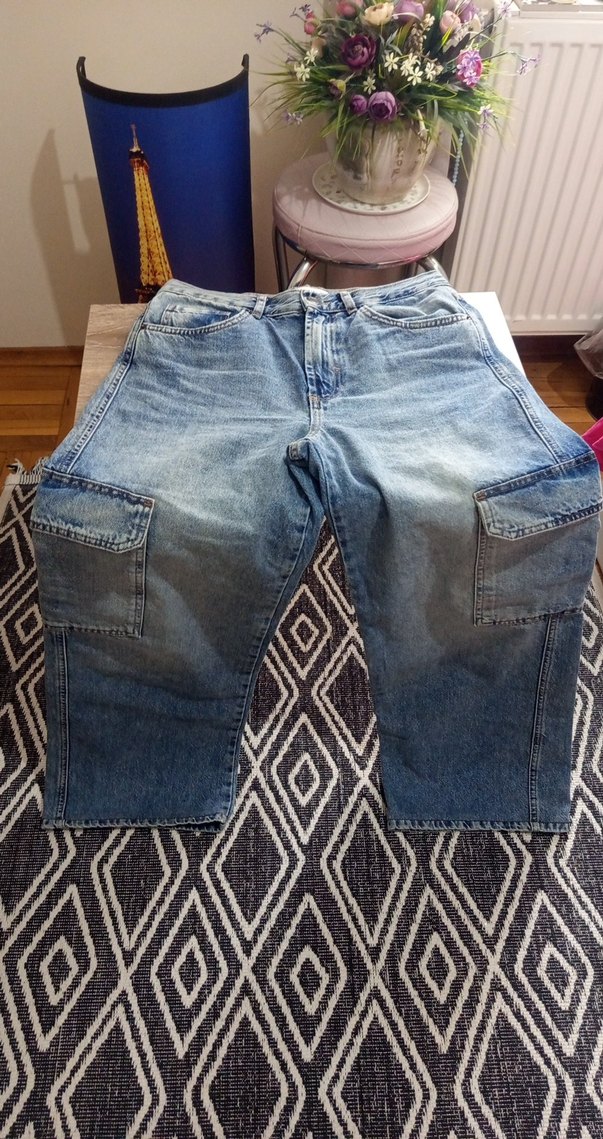 Kadın wide leg Mavi kargo Jean - Görsel 3