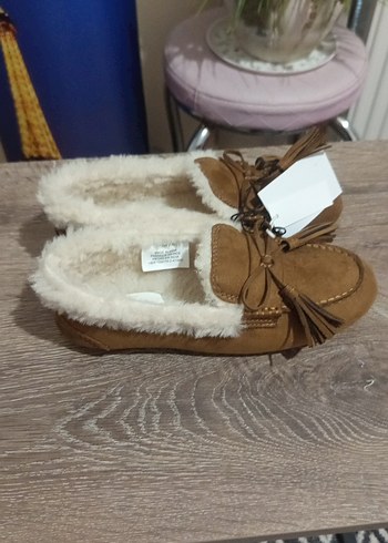 Taba Süet Kürklü loofer - Görsel 2