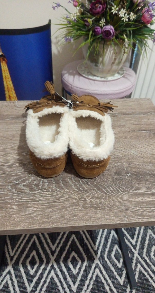 Taba Süet Kürklü loofer - Görsel 3