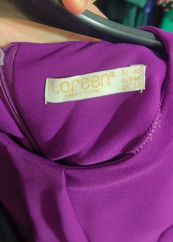 Mor V Yakalı Uzun Kadın Elbise - Görsel 3