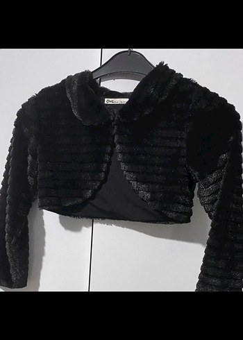 Kız Çocuk Siyah Kürklü Bolero - Görsel 3