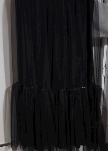 Drapeli Siyah Gotik Uzun Etek - Görsel 2