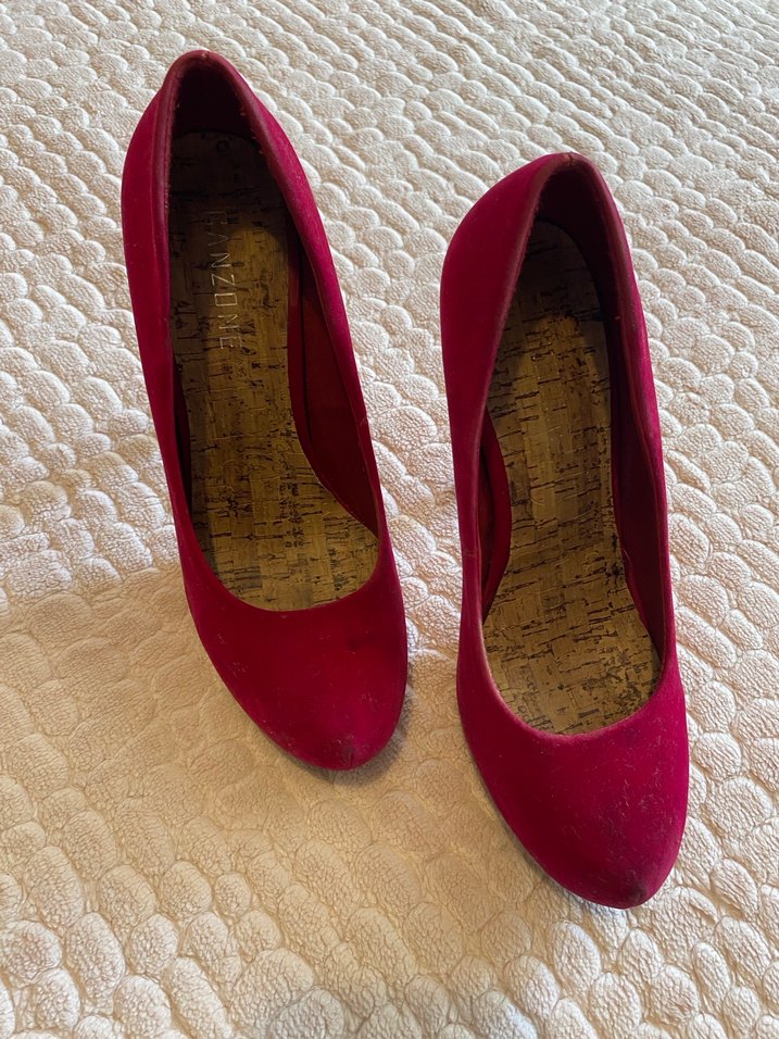 Parlak Kırmızı Süet Stiletto Kadın Ayakkabı - Görsel 2