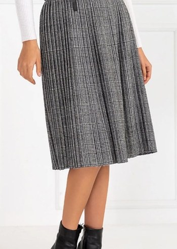 Gri Pilili Kadın Etek - Görsel 4