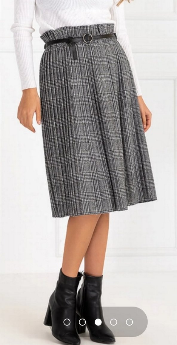 Gri Pilili Kadın Etek - Görsel 4