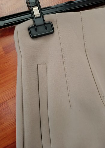 Bej Filetolu Kumaş Kadın Pantolon - Görsel 3