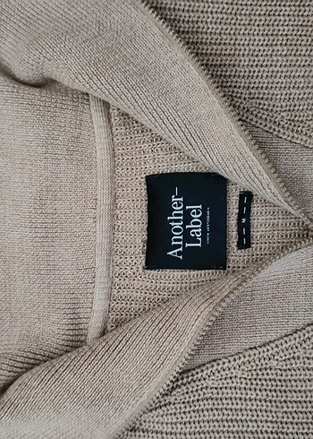 Bej Yarım Fermuarlı,Kollar Kumaş Detaylı,Cepli, Örgü KadınKazak - Görsel 5