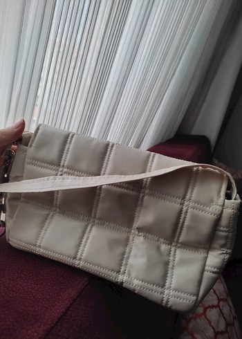 Kareli Bej Deri Kadın Omuz Çantası - Görsel 4