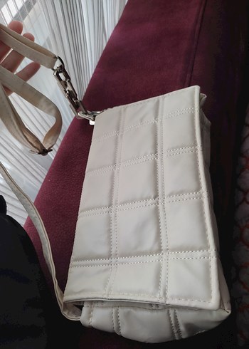 Kareli Bej Deri Kadın Omuz Çantası - Görsel 5