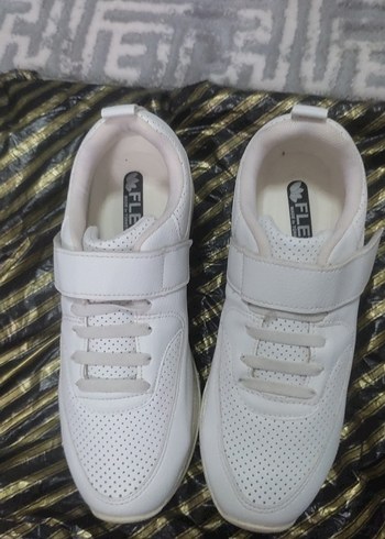 Kadın Beyaz Spor Ayakkabı Cırt Cırtlı - Görsel 4