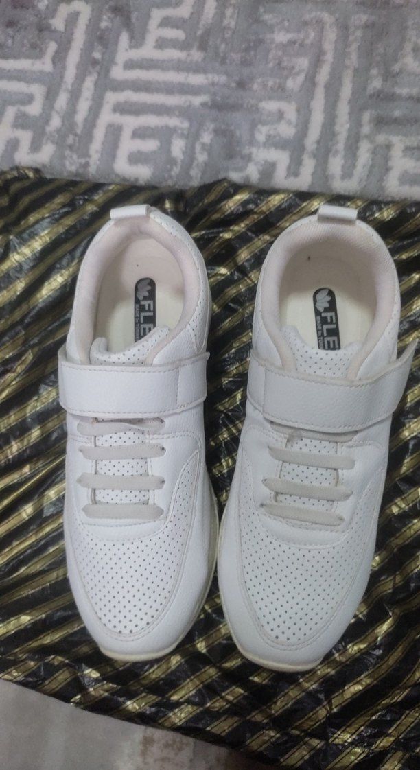 Kadın Beyaz Spor Ayakkabı Cırt Cırtlı - Görsel 4