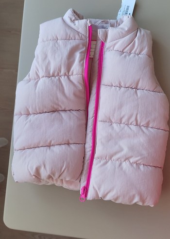 Kız Çocuk Pembe Fermuarlı Yelek - Görsel 5
