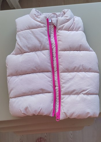 Kız Çocuk Pembe Fermuarlı Yelek - Görsel 8