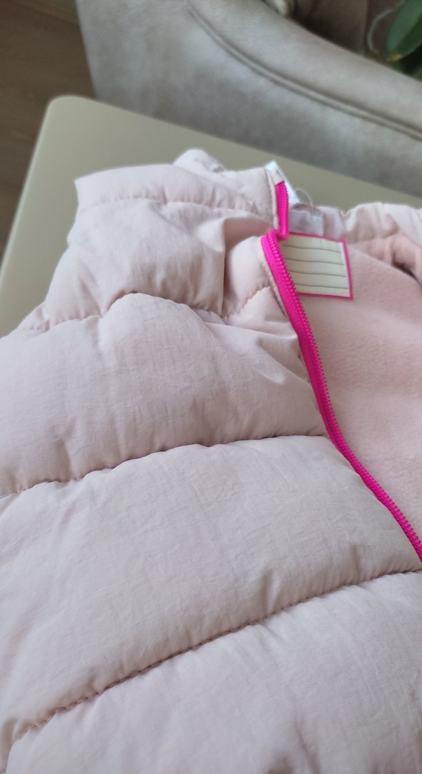 Kız Çocuk Pembe Fermuarlı Yelek - Görsel 4