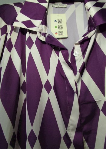 Desenli Uzun Kollu V Yakalı Gömlek - Görsel 6