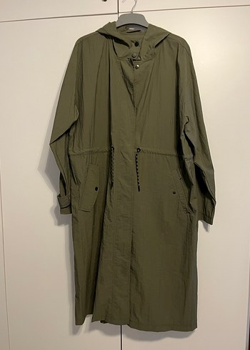 Kadin Haki Uzun Keten Trençkot - Görsel 3