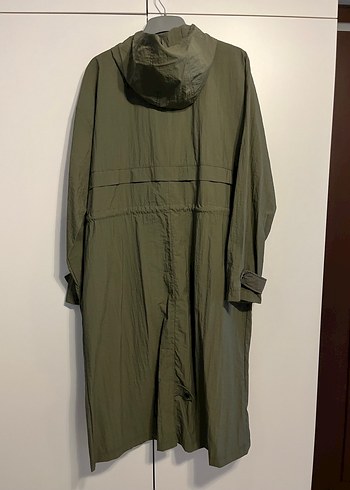 Kadin Haki Uzun Keten Trençkot - Görsel 4