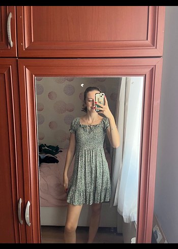 Gri Midi Bağlamalı Günlük Elbise 
Trendyol - Görsel 2