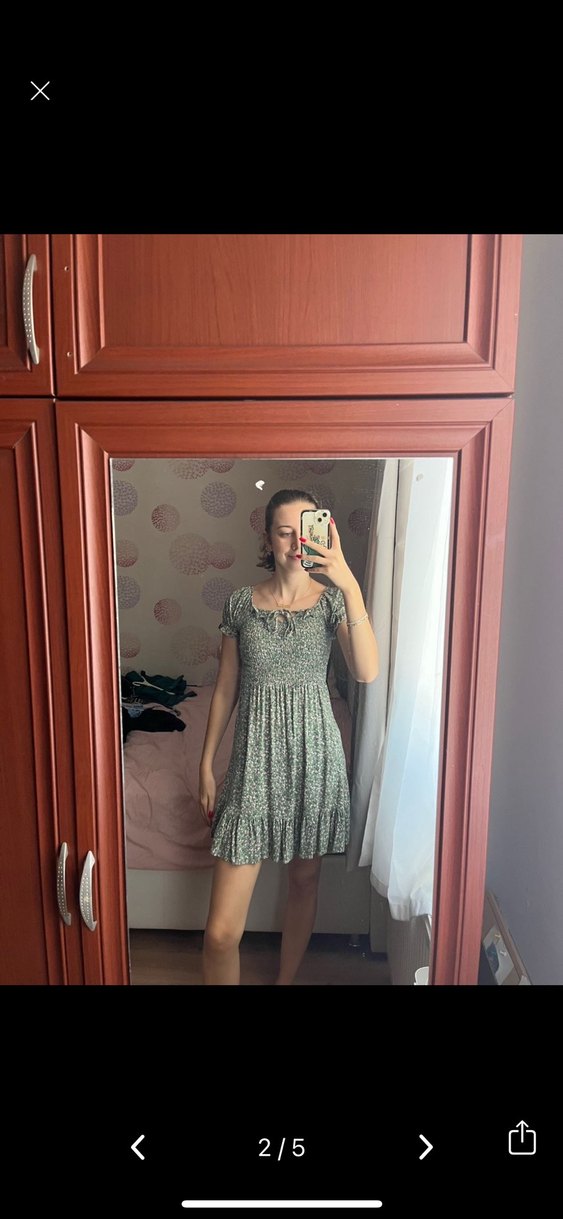 Gri Midi Bağlamalı Günlük Elbise 
Trendyol - Görsel 2