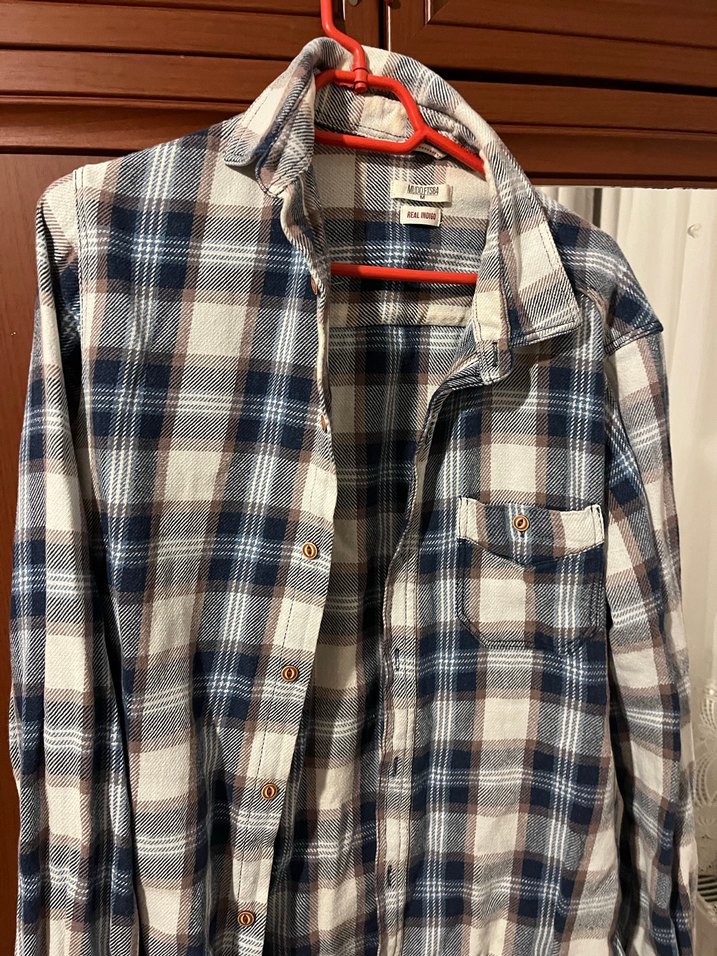 Gri Ekose Uzun Kol Gömlek - Görsel 2