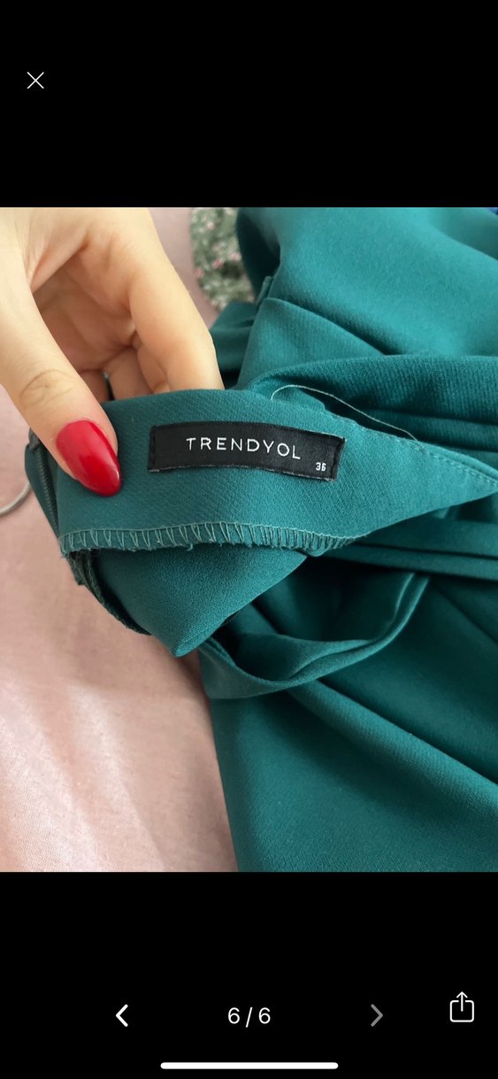 Trendyol Parlak Yeşil Mini Abiye Elbise - Görsel 4