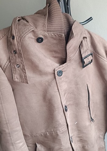 Bej Erkek Süet Düğmeli Ceket - Görsel 3