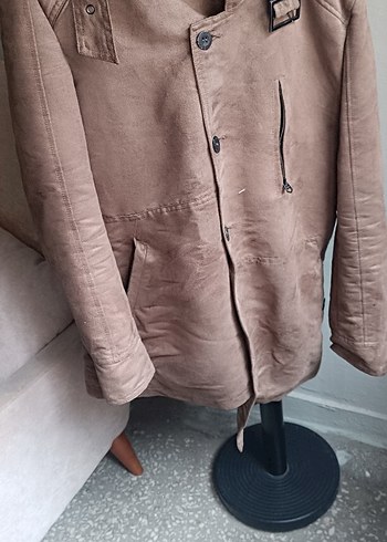 Bej Erkek Süet Düğmeli Ceket - Görsel 2