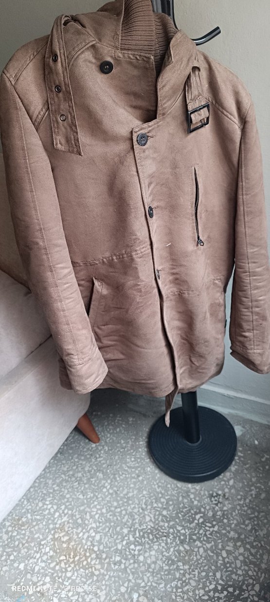 Bej Erkek Süet Düğmeli Ceket - Görsel 2