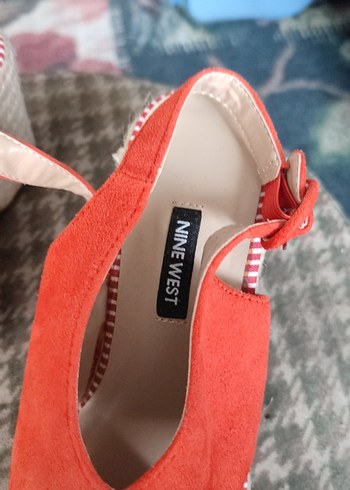 Kırmızı Süet Dolgu Topuklu Espadril - Görsel 2