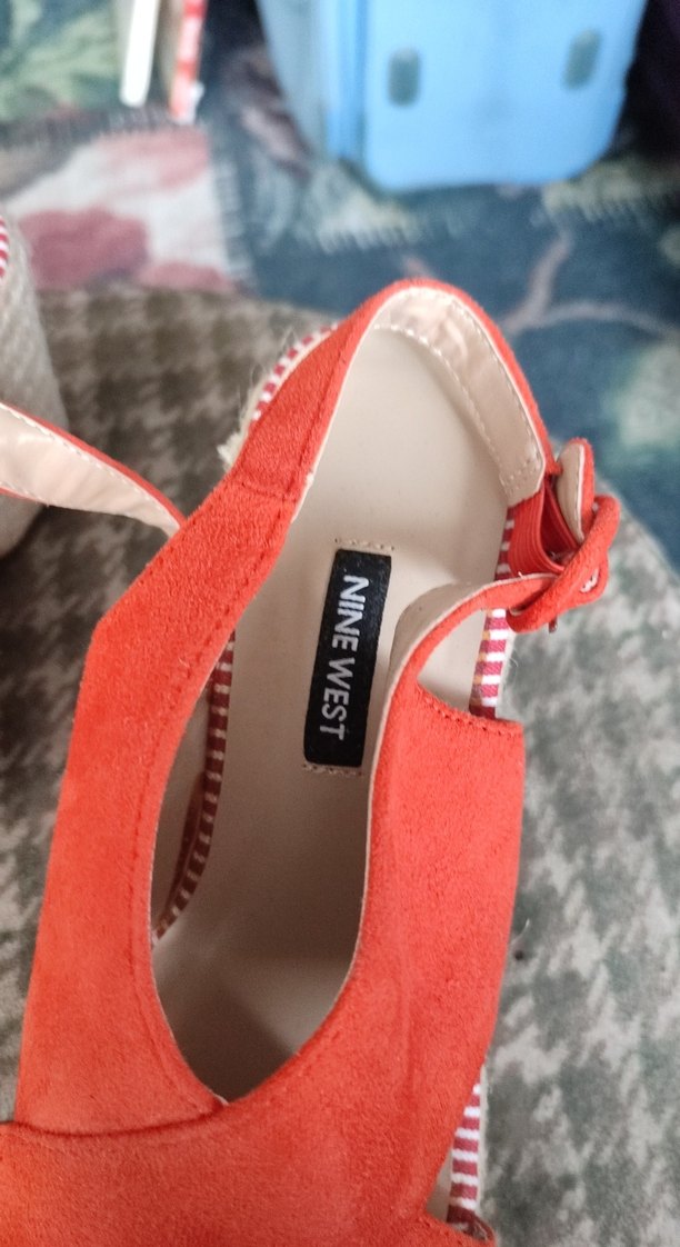 Kırmızı Süet Dolgu Topuklu Espadril - Görsel 2