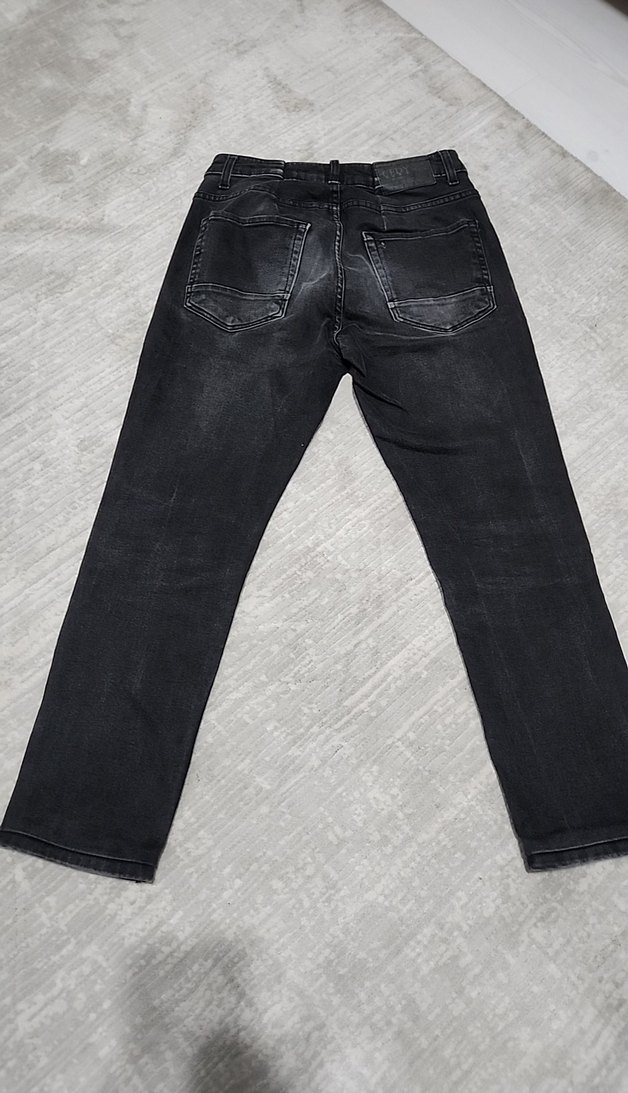 Gri Erkek Regular Fit Denim Pantolon - Görsel 2