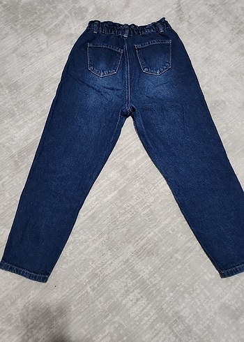 Kadın Çocuk Mavi Bol Kesim Denim Pantolon - Görsel 2