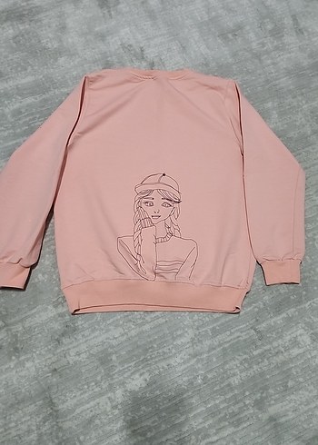 Pembe Baskılı Mini Sweatshirt - Görsel 2